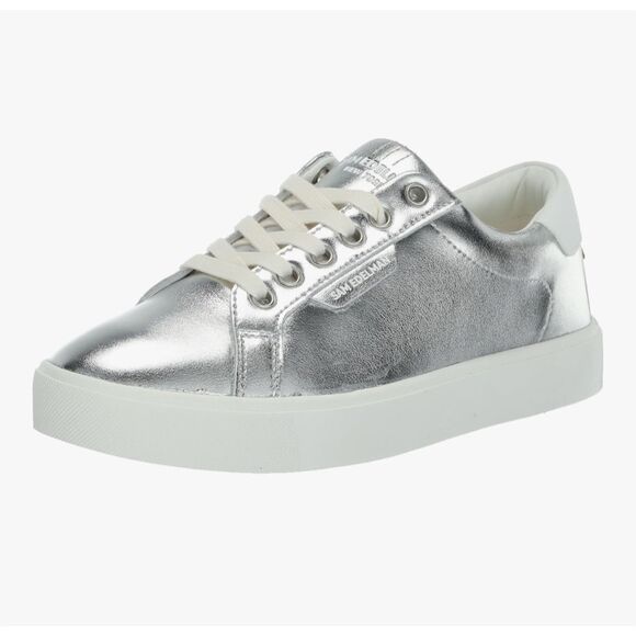Sam Edelman Women's Ethyl Lace Up Sneakers metallic Silver 7.5 Casual NEW - Picture 2 of 9